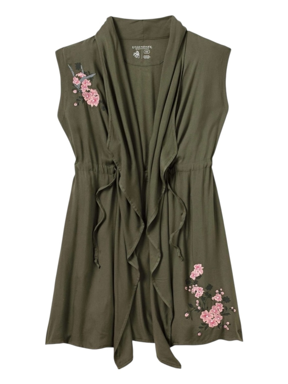 Legendary Whitetails Wildflowers Embroidered Waterfall Jersey Vest Size M New